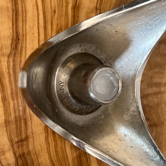 MCM AS Solingen Germany Candle Holders Brushed Steel Tripod Atomic 2 Set EUC - Picture 11 of 15